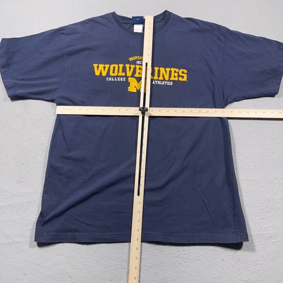 Vintage Michigan Wolverines‎ Shirt Men Large Embroidered Graphic Navy Blue - Picture 6 of 10